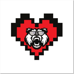 Pixel panda bear Posters and Art